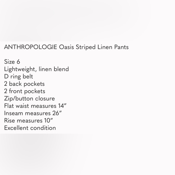 ANTHROPOLOGIE Oasis Striped Linen Pants - Picture 5 of 5